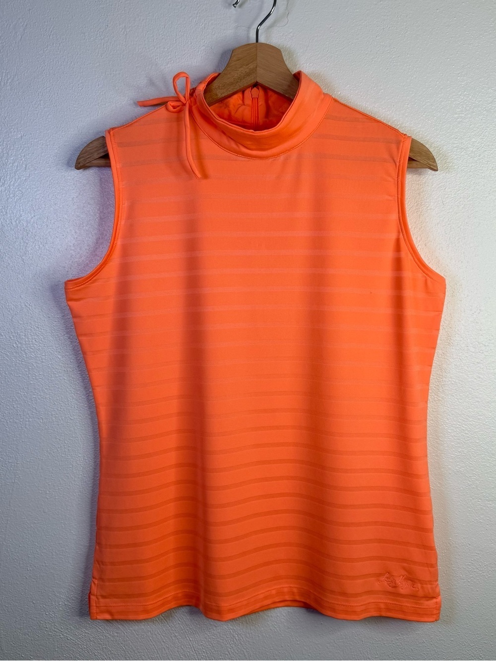 Lady Hagen Madrid Sleeveless Nectar Orange Mock Neck Golf Top Tank Size Medium